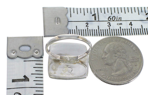 Genuine Sterling Silver Turquoise Jewelry Ring Size 8-1/2 RX88660